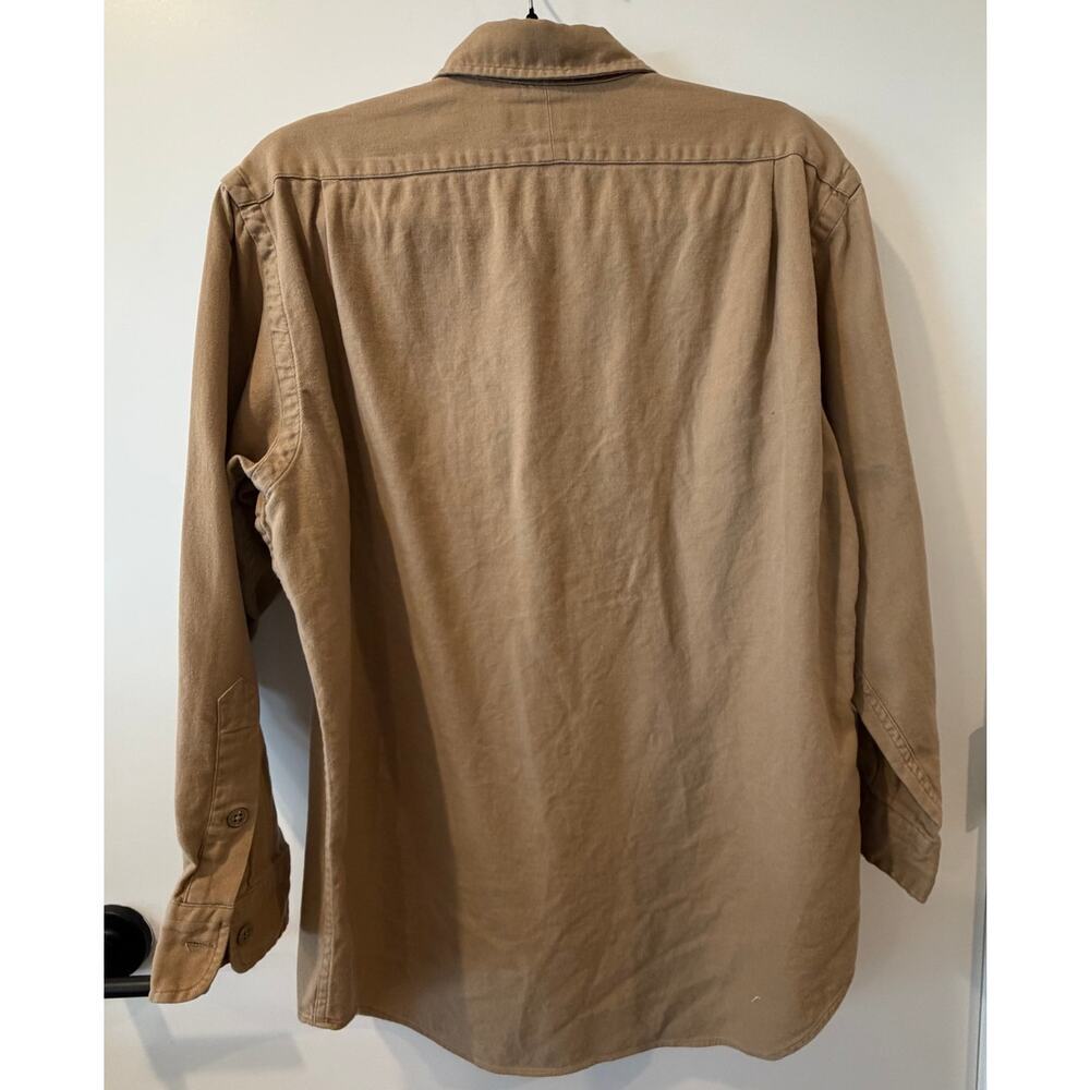 Polo Ralph Lauren Vintage Military Style Shirt 100% Cotton Khaki Mens Medium - Picture 4 of 10